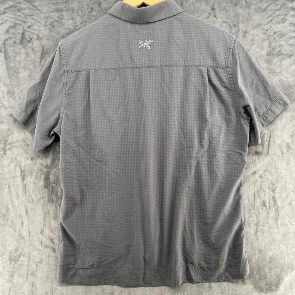 Arcteryx Mens Skyline Short Sleeve Shirt Grey Grid Snap Front 17218 Size M - Picture 3 of 7